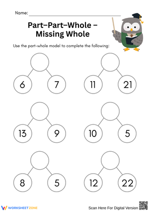 Part–Part–Whole – Missing Whole Worksheet