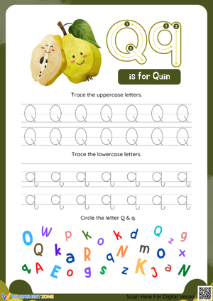 Letter Q Tracing Worksheet – Q is for Quin