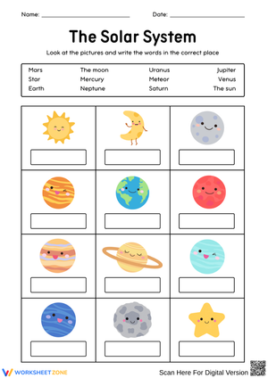 The Solar System Labeling Worksheet