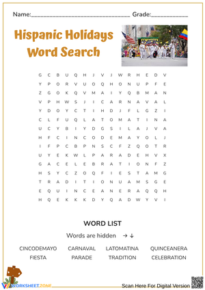 Hispanic Holidays Word Search