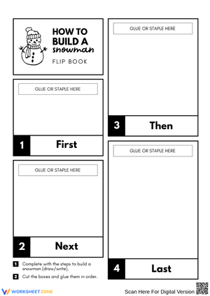 How to Build a Snowman – Sequencing Flip Book