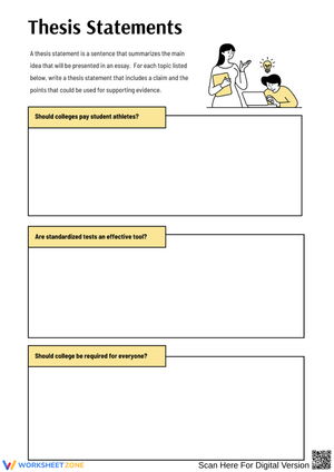 Thesis Statement Writing Practice – Argumentative Topics