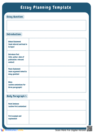 Essay Planning Template Printable