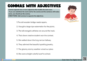 Commas with Adjectives – Add the Missing Commas