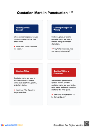 Quotation Marks Practice – Add the Missing Quotation Marks