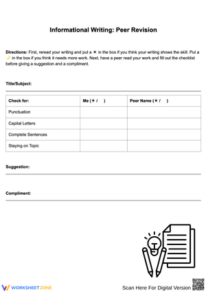 Informational Writing Peer Revision Checklist