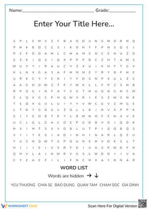 Word Search Worksheets