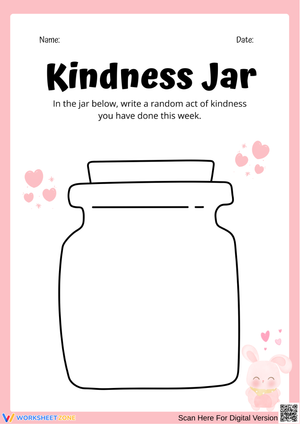 Kindness Jar Worksheet – Reflect on Acts of Kindness