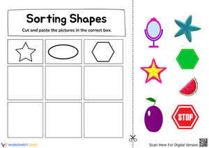 Sorting Shapes Cut-and-Paste Worksheet