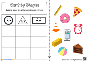 Sort by Shapes – Cut and Paste Circles, Triangles & Rectangles