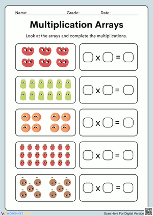 Cute Object Arrays – Multiplication Practice