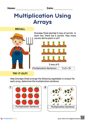 Multiplication Using Arrays – Real-World Practice