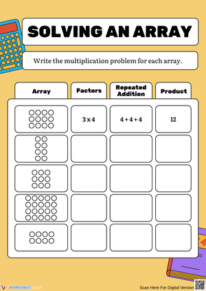 Solving an Array – Factors, Repeated Addition & Products