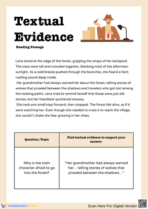 Textual Evidence Reading Passage – Find Evidence to Support Your Answer