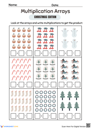Multiplication Arrays – Christmas Edition