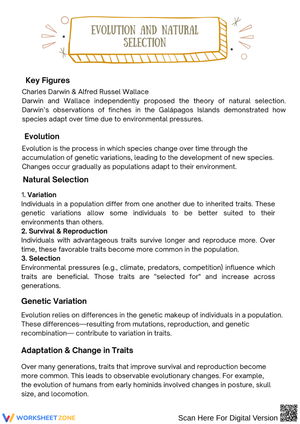 Evolution and Natural Selection – Reading Passage & Short-Answer Questions