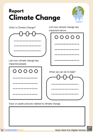 Climate Change Report – Causes, Impacts & Solutions Worksheet