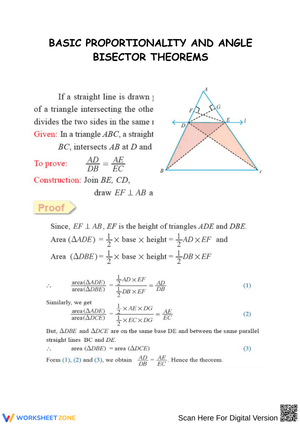 Proportionality & Angle Bisector Theorems Worksheet