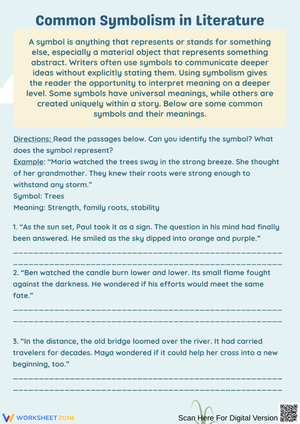 Common Symbolism in Literature – Reading Passages & Symbol Identification