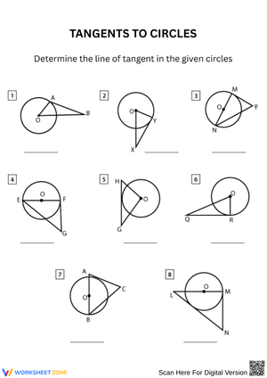 Tangents to Circles Worksheet