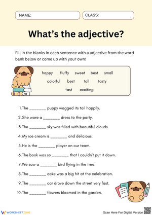 What’s the Adjective? – Fill-in-the-Blank Practice