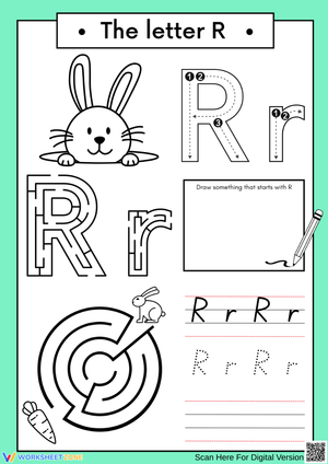 The Letter R Worksheet for Preschool & Kindergarten