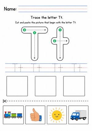 Letter Tt Cut-and-Paste Worksheet