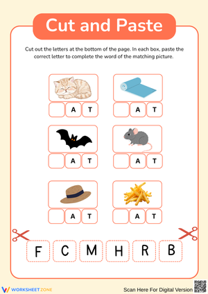 AT Word Family Phonics Worksheet