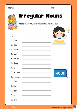 Irregular Nouns – Change Singular to Plural
