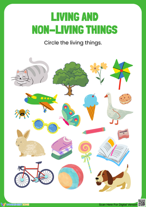 Living and Non-Living Things – Circle All Living Things