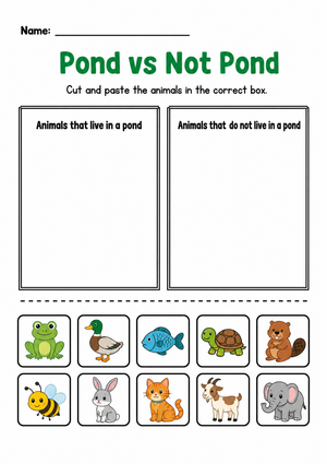 Grade 2 Pond Habitat — Printable No-Prep Worksheet