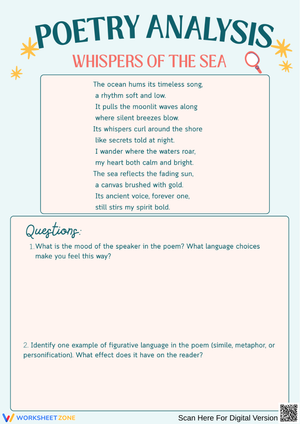 Poetry Analysis Worksheet: Whispers of the Sea