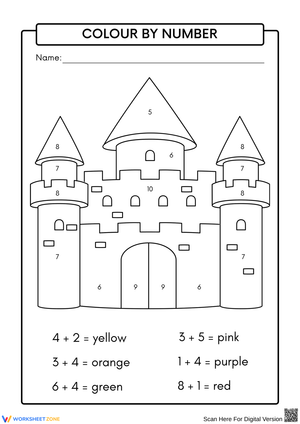 Castle Colour by Number – Addition Practice