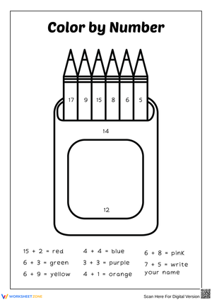 Color by Number: Crayon Box