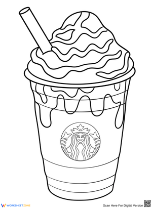 Dripping Frappe Cup Coloring Page