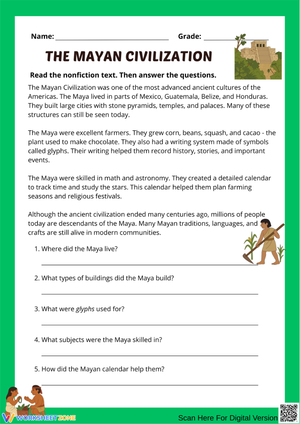 The Mayan Civilization Reading Comprehension