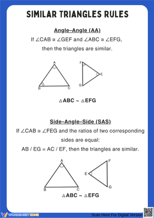 Similar Triangles Rules Reference Chart