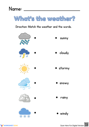 Weather Matching: Match Pictures to Weather Words