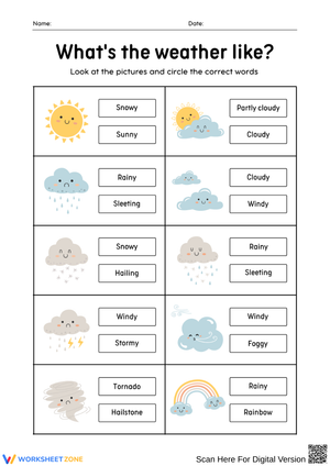 Weather Words: Circle the Correct Weather Term