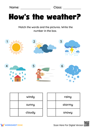 How’s the Weather? Picture-to-Word Matching Worksheet