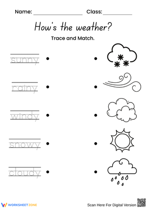 Weather Trace and Match Worksheet