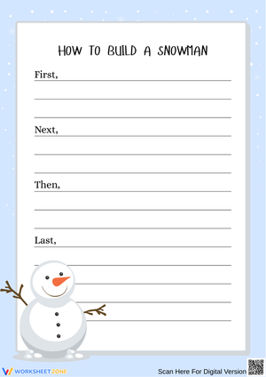 How to Build a Snowman Writing Worksheet