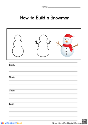 How to Build a Snowman Sequencing Worksheet