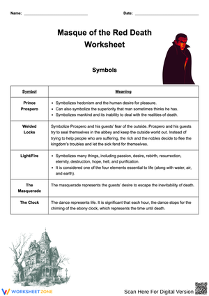 Masque of the Red Death – Symbolism Worksheet