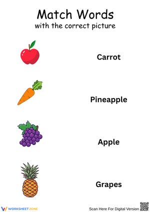 Word–Picture Matching Worksheet