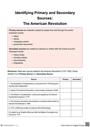 Identifying Primary and Secondary Sources_ The American Revolution