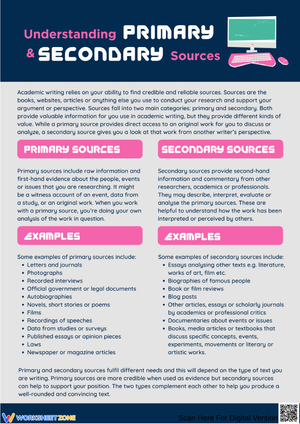 Understanding Primary and Secondary Sources Worksheet