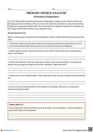 Primary Source Analysis - Declaration of Independence