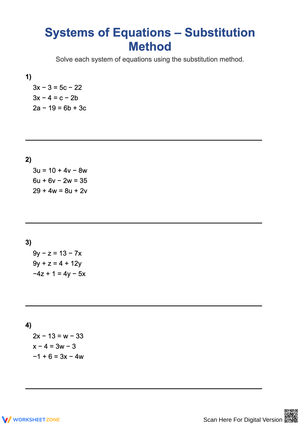 Systems of Equations - Substitution Method