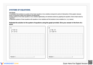 Graphing Systems of Linear Equations Worksheet